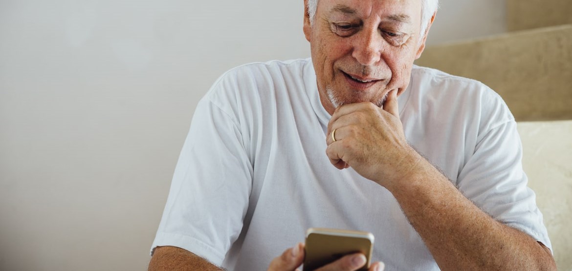 Man looking at phone