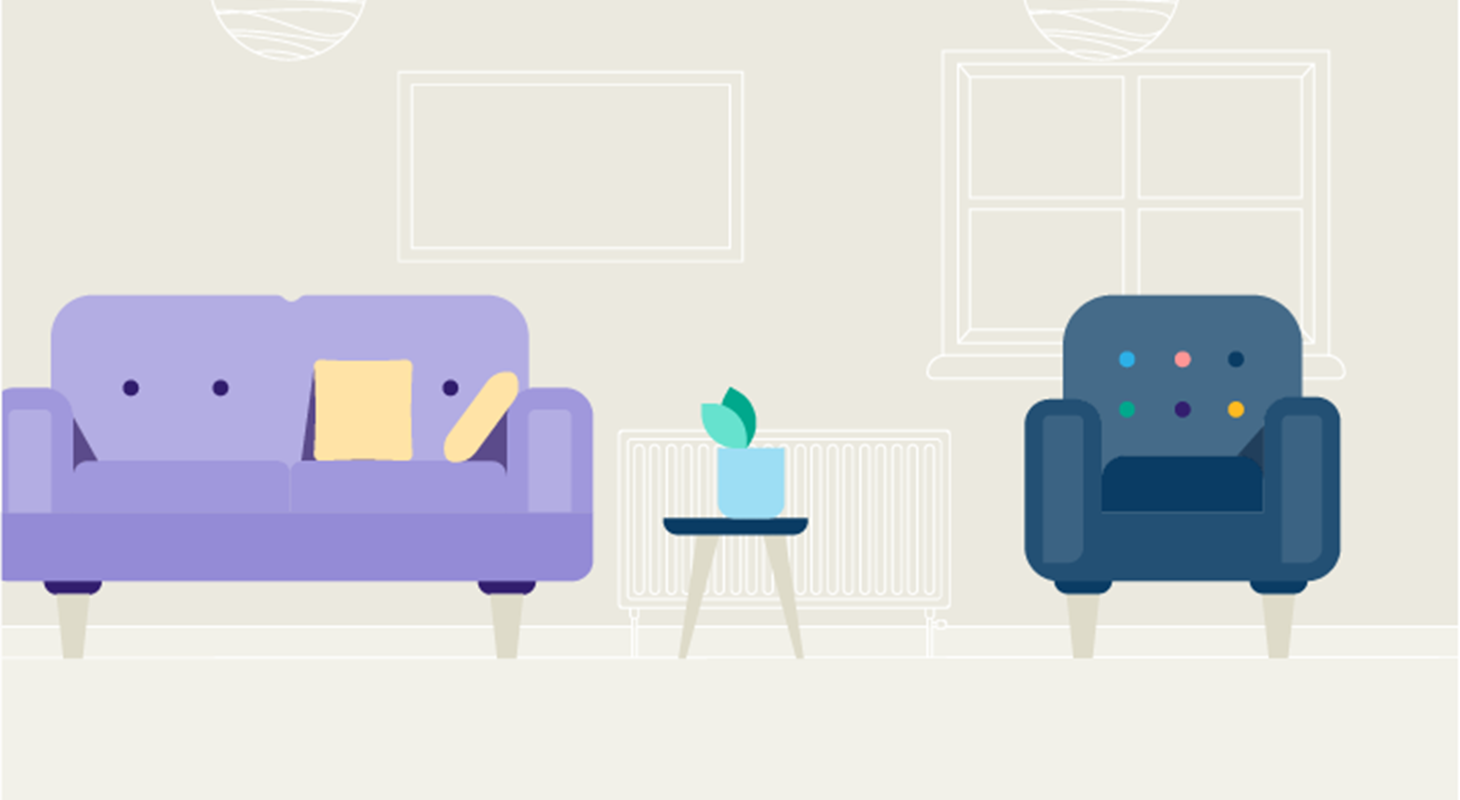 Illustration of a living room