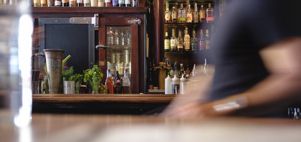 Bar and bottles