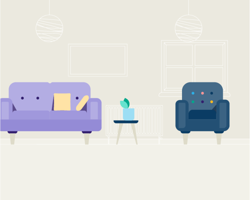 Illustration of a living room