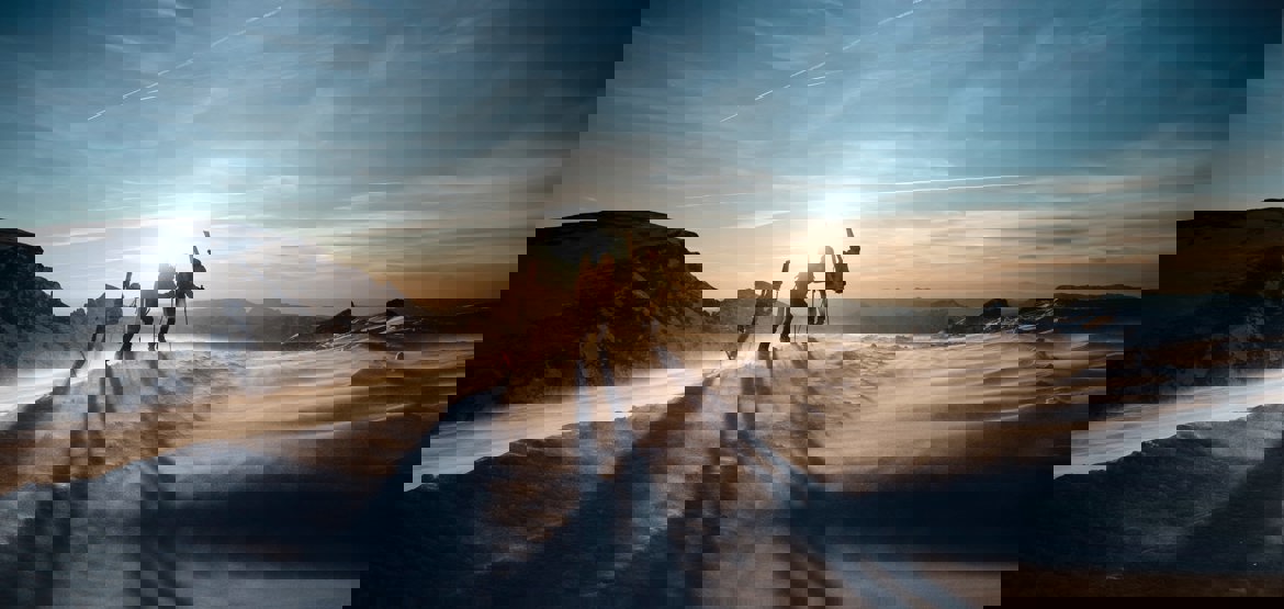 People skiing on slope