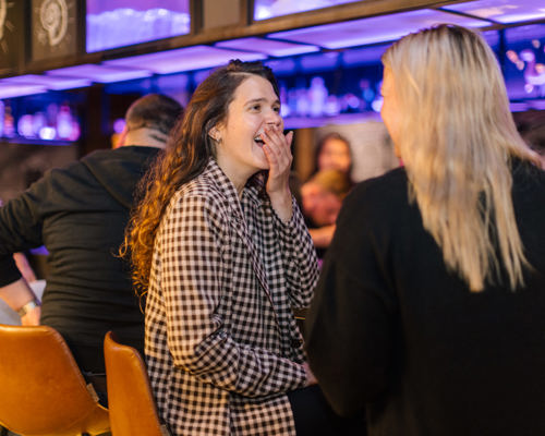 Two female friends on a night out