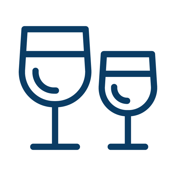 Large and small wine glass